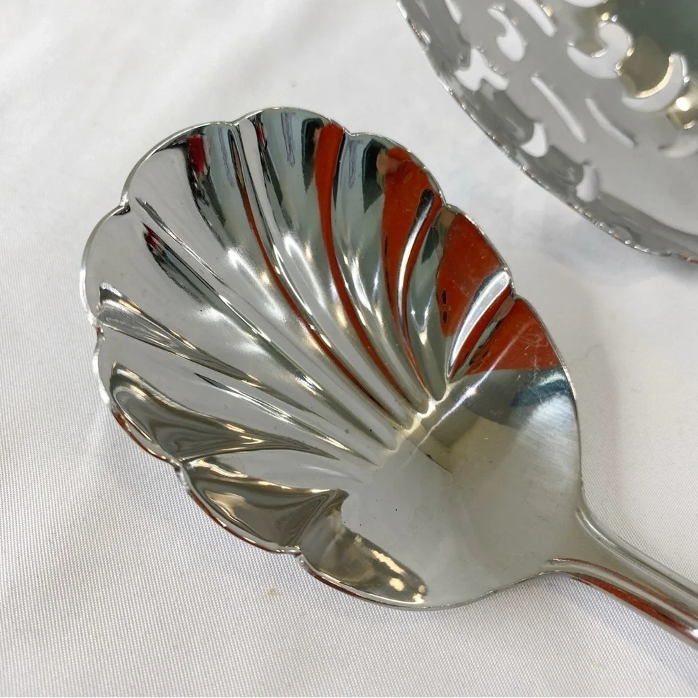 Reed & Barton Brookshire Stainless Steel Slotted Serving Spoon And Berry Spoon